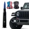 Alpha Defense Round Style Antenna 50 Cal Round Shaped Aluminum Rust Resistant 5.5" Jeep Wrangler + Most Trucks Radio Antenna + Face Shield Alpha Defense Set of 2 (Blue) view 1