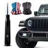 Alpha Defense Round Style Antenna 50 Cal Round Shaped Aluminum Rust Resistant 5.5" Jeep Wrangler + Most Trucks Radio Antenna + Face Shield Alpha Defense Set of 2 (Silver) view 1