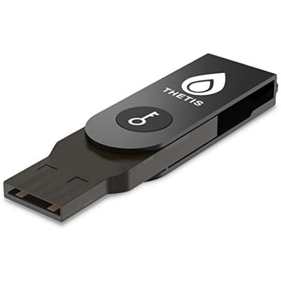 Thetis Security Key - U2F and FIDO2, USB A, Two Factor Authenticator with Bluetooth, Multi-Layered Authentication Protection HOTP U2F Compatible Windows, MacOS, Gmail, Linux - Black