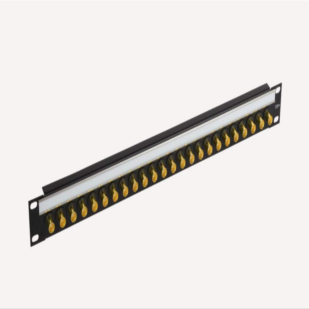 BitTree - BH-B124A1B12-12GHz 4K/8K Single-Link BNC Coaxial Bulkhead Patch Panel with Designation Strip - 1x24 1RU