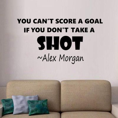 Alex Morgan Wall Decals for Girls BEDROOMS/Girl Inspirational Soccer Quotes/Kids Stickers Vinyl Art for Decorating Children's Rooms/US International Soccer Team Score Goal Size 8x10 inch