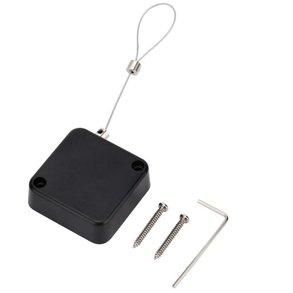 Loradar Retractable Cable Lock with Cable Tether Safety Strap, Wire Rope Safety Lock for Earphone and All Kinds of Exhibits Such As Glasses, Shoes, Key Box, Jewelry, Watches-2 Pack