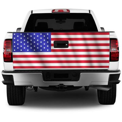 Truck Tailgate Wrap USA Trinity HD Decal Graphics MightySkins Professional Grade 3M Material Universal Fit for Full Size Trucks Weatherproof & Car Wash Safe Made In The U.S.A., Dominican Flag in The Wind (TG-USA Trinity)
