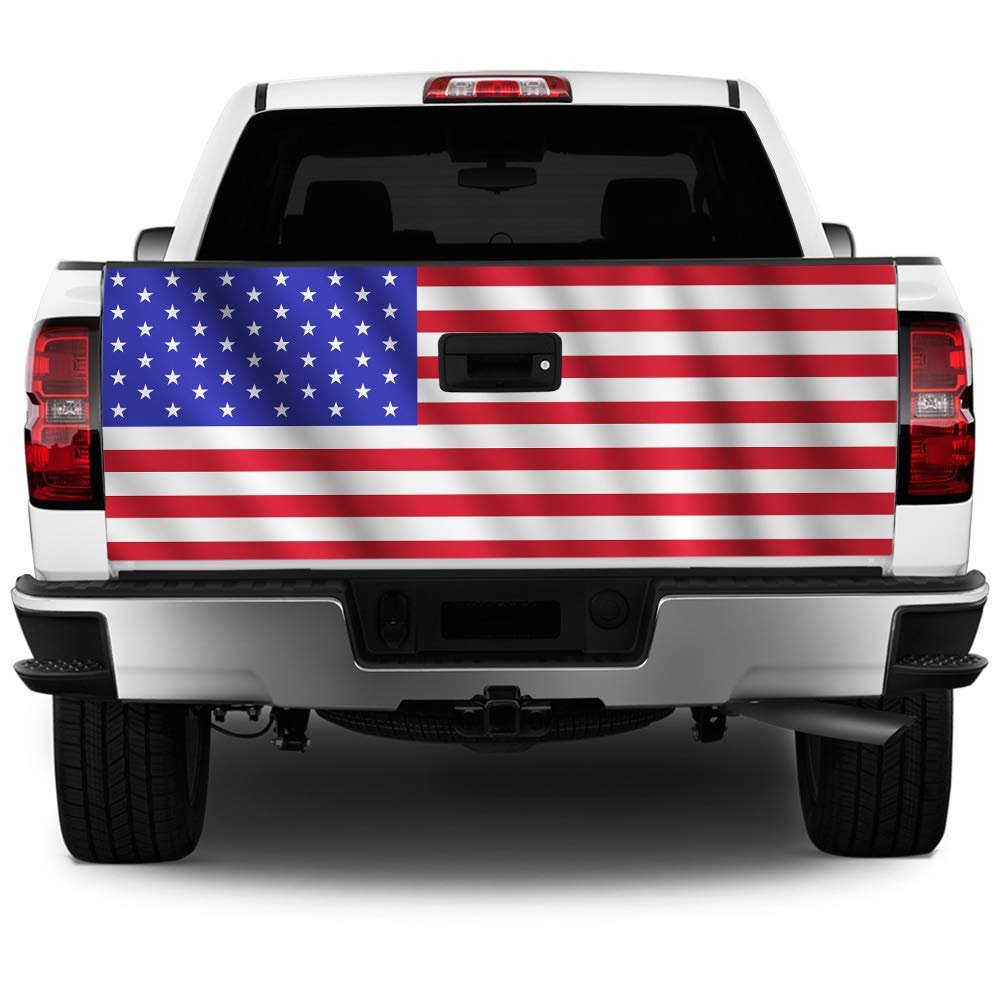 Truck Tailgate Wrap USA Trinity HD Decal Graphics MightySkins Professional Grade 3M Material Universal Fit for Full Size Trucks Weatherproof & Car Wash Safe Made In The U.S.A., Dominican Flag in The Wind (TG-USA Trinity)