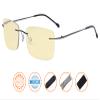 CessBlu Blue Light Blocking Glasses for Men Reading Computer Anti Glare UV Eyeglasses Flexible Rimless Yellow Filter (Gunmetal)+0.5 view 2