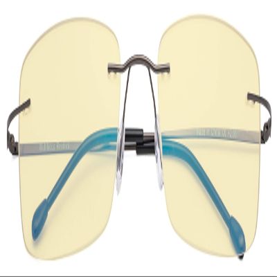 CessBlu Blue Light Blocking Glasses for Men Reading Computer Anti Glare UV Eyeglasses Flexible Rimless Yellow Filter (Gunmetal)+1.5