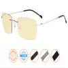 CessBlu Blue Light Blocking Glasses for Men Reading Computer Anti Glare UV Eyeglasses Flexible Rimless Yellow Filter (Gold)+0.5 view 2