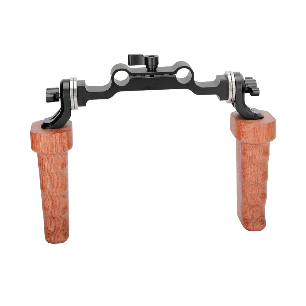CAMVATE M6 Rosette Handle Grip Pair (Wood) for DLSR Camera Shoulder Rig - 2422