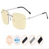 CessBlu Blue Light Blocking Glasses for Men Reading Computer Anti Glare UV Eyeglasses Flexible Rimless Yellow Filter (Silver)+1.75 view 2
