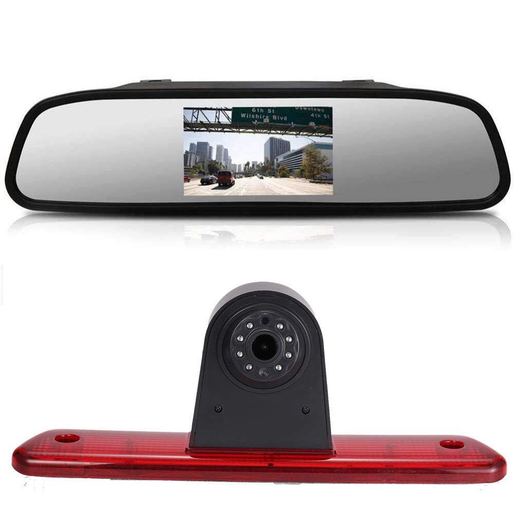 4.3" Inch HD Rearview Mirror+1280x720 Pixels 1000TV Lines HD Reversing Camera, HD Night Vision Rear View Replacement Camera Citroen Jumpy/Peugeot Expert/Toyota Proace van 3 transporter 2007-2016