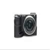 A6600 Camera Case, BolinUS Handmade Genuine Real Leather Half Camera Case Bag Cover for Sony Alpha A6600 Camera Bottom Opening Version + Hand Strap (Black) view 1