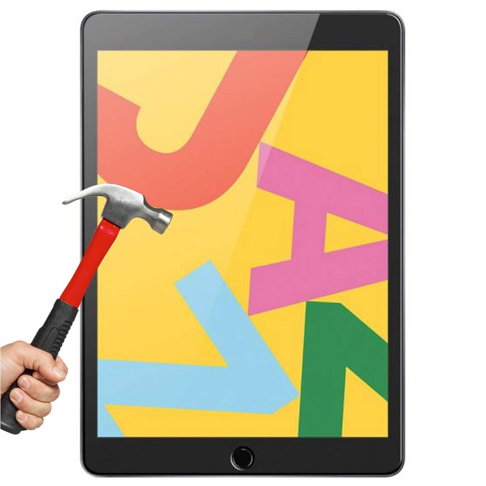 Full 9H Tempered Glass & 4H PET for Apple iPad 10.2 inch 7th Gen Screen Protector (9H Tempered Glass x1)