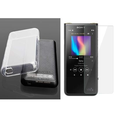 for Sony ZX500 ZX505 Case,Soft Clear TPU Protective Skin Case Cover for Sony Walkman NW-ZX500 ZX505 ZX507 (with Glass, Clear)