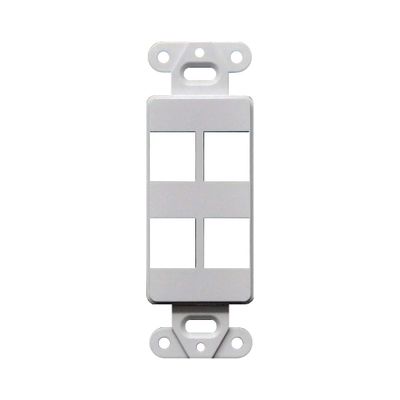 Best 50pcs Decorator Style Keystone Jack 4 Port Modular Wall Insert Cover Plate White