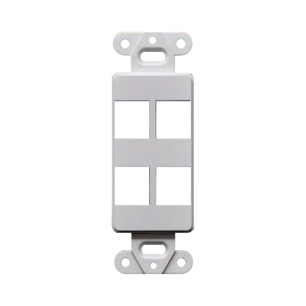 Best 50pcs Decorator Style Keystone Jack 4 Port Modular Wall Insert Cover Plate White
