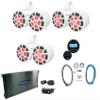 Rockville (3) RKL80MW 8" Marine Dual Wakeboard Tower LED Speakers+Amp+Receiver view 1