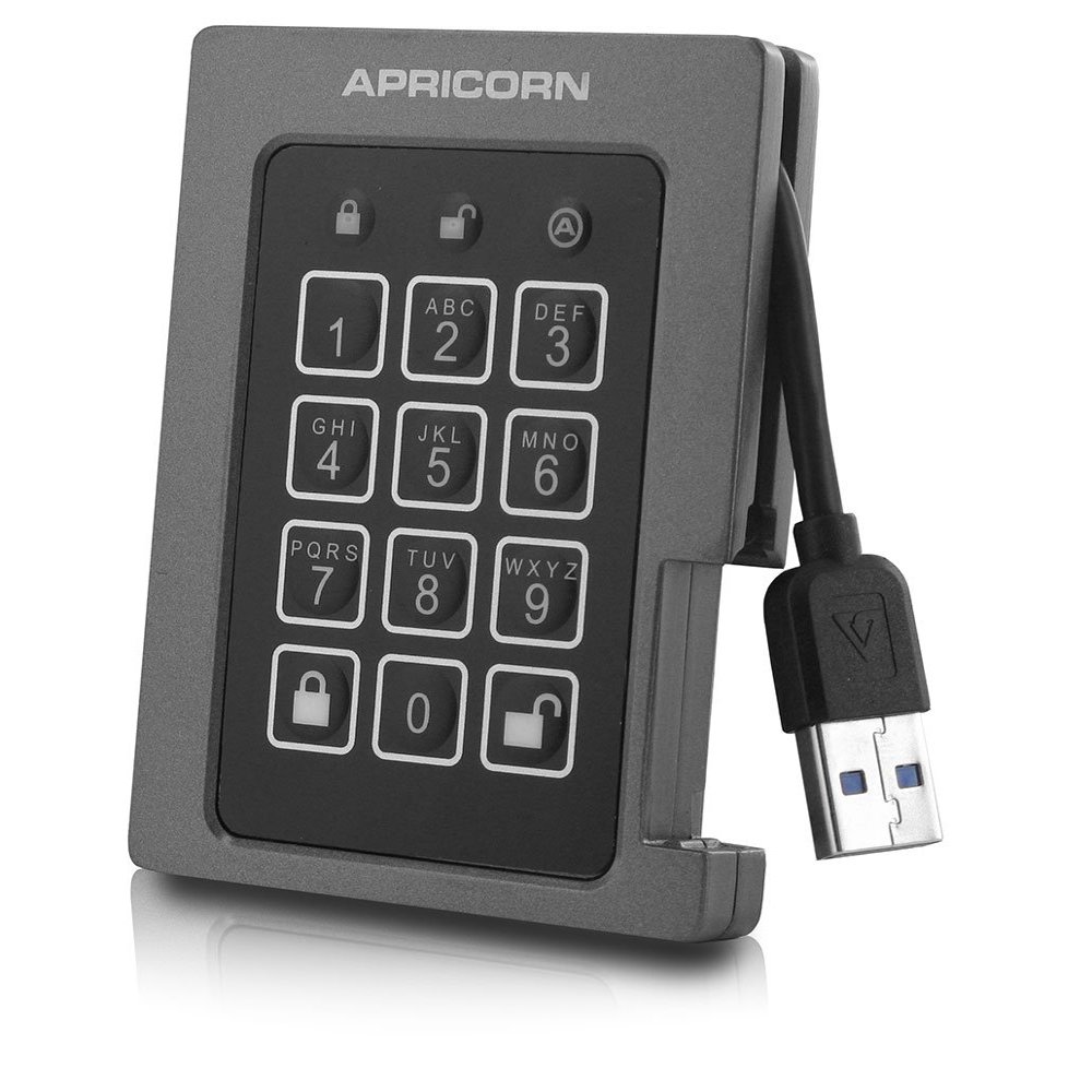 Apricorn Aegis Padlock SSD - USB 3.0, ASSD-3PL256-1TBF Portable SSD 1TB HD2229