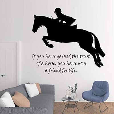 Animal Love Passion Quotes Quote Equestrian Horse Wall Decals for Girls Rooms/Girl Horses Animals Horseback Riding Equestrianism Sport Jumping Vinyl Art Decor Stickers/Womens Size 40x40 inch