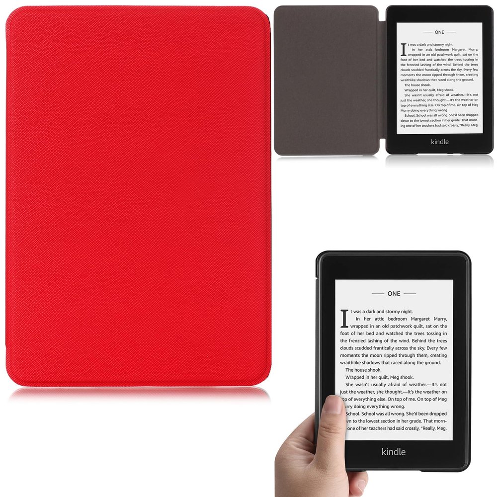 Artyond Case for 6" Kindle Paperwhite (10th Generation, 2018 Release), Thinnest Lightweight PU Leather Smart Cover with Auto Sleep/Wake for Amazon Kindle Paperwhite 2018 E-Reader, Red