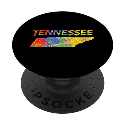 Tennessee State Outline Colorful TN Paint Artwork Tennessee PopSockets PopGrip: Swappable Grip for Phones & Tablets