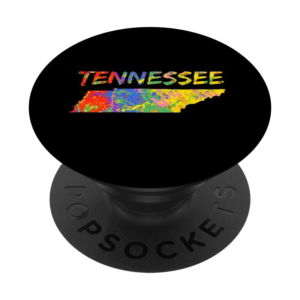 Tennessee State Outline Colorful TN Paint Artwork Tennessee PopSockets PopGrip: Swappable Grip for Phones & Tablets