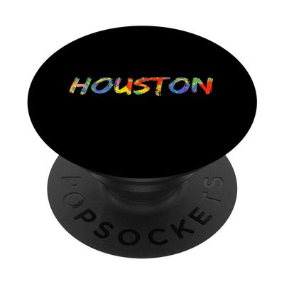 Houston Texas Colorful City Pride Rainbow Art Gift Houston PopSockets PopGrip: Swappable Grip for Phones & Tablets