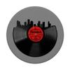 Houston TX Vinyl Record Retro Hipster Music Houston Skyline PopSockets PopGrip: Swappable Grip for Phones & Tablets view 3