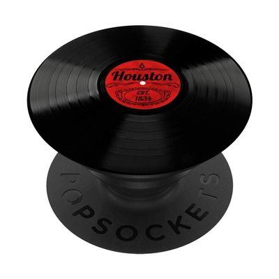 Houston Texas Vinyl Record Musical Gift for Hipsters Houston PopSockets PopGrip: Swappable Grip for Phones & Tablets