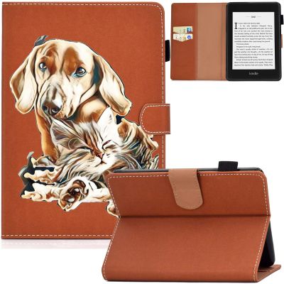 Artyond Case for Kindle Paperwhite, PU Leather Folio Card Slots Case with Auto Sleep/Wake Cover for Amazon Kindle Paperwhite 123 (Fits All 2012, 2013, 2015 and 2016 Versions), Cat Dog