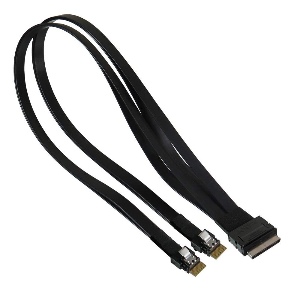 Micro SATA Cables|OCulink 8-Lane to Slimline SAS 4-Lane x2 Cable - 50CM