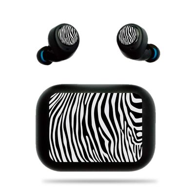 MightySkins Skin for Amazon Echo Buds - Black Zebra | Protective, Durable, and Unique Vinyl Decal Wrap Cover | Easy to Apply, Remove, and Change Styles | Made in The USA
