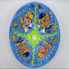 16" ROUND TALAVERA SINK ceramic bathroom vessel sink, mexican handmade folk art view 2