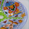 16" ROUND TALAVERA SINK ceramic bathroom vessel sink, mexican handmade folk art view 4
