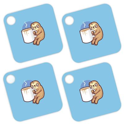 MightySkins Skin for Tile Mate (2020) 4 Pack - Good Morning Sloth | Protective, Durable, and Unique Vinyl Decal Wrap Cover | Easy to Apply, Remove, and Change Styles | Made in The USA