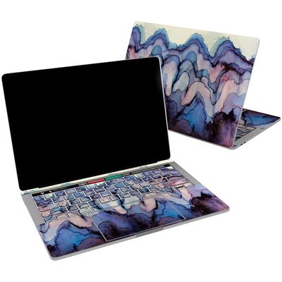 Cavka Vinyl Decal Skin Compatible for MacBook Pro 16 M3 M2 M1 14 2023 Air 15 2022 Retina 2020 Air 13 Mac 12 Watercolor Mountains Sticker Design Laptop Cover Blush Abstract Print Payne's Grey