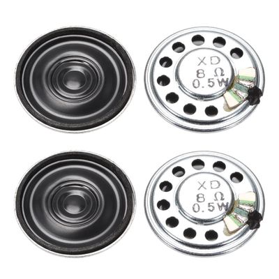 uxcell 0.5W 8 Ohm DIY Magnetic Speaker 27mm Round Shape Replacement Loudspeaker for Building Intercom 4pcs