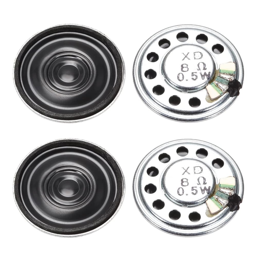 uxcell 0.5W 8 Ohm DIY Magnetic Speaker 27mm Round Shape Replacement Loudspeaker for Building Intercom 4pcs