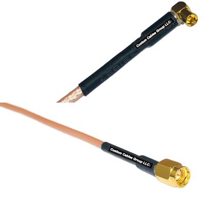 0.5 feet RG316 MMCX Female Angle to SSMA Male RF Pigtail Coaxial Cable