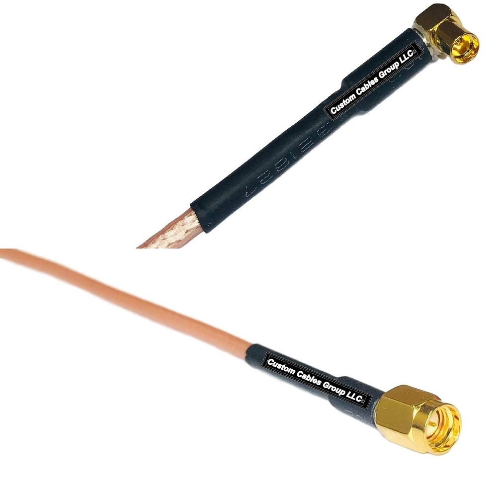 0.5 feet RG316 MMCX Female Angle to SSMA Male RF Pigtail Coaxial Cable
