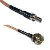 0.5 feet RG316 TS-9 Male to F Male RF Pigtail Coaxial Cable view 1