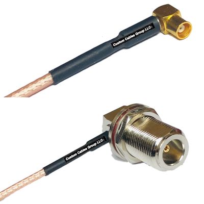 0.5 feet RG316 MCX Female Angle to N Female Bulkhead Angle RF Pigtail Coaxial Cable