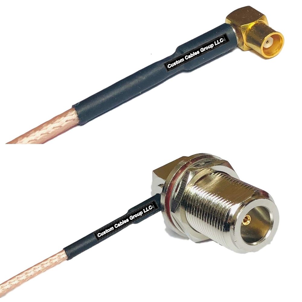 0.5 feet RG316 MCX Female Angle to N Female Bulkhead Angle RF Pigtail Coaxial Cable