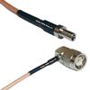 0.5 feet RG316 TS-9 Male to TNC Male Angle RF Pigtail Coaxial Cable view 1