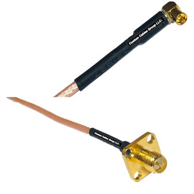 1 feet RG316 MMCX Female Angle to RP-SMA Female Flange RF Pigtail Coaxial Cable