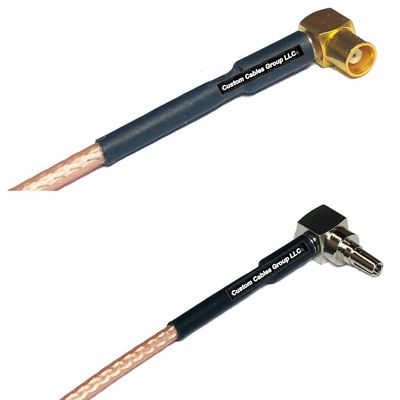 0.5 feet RG316 MCX Female Angle to CRC9 Male Angle RF Pigtail Coaxial Cable