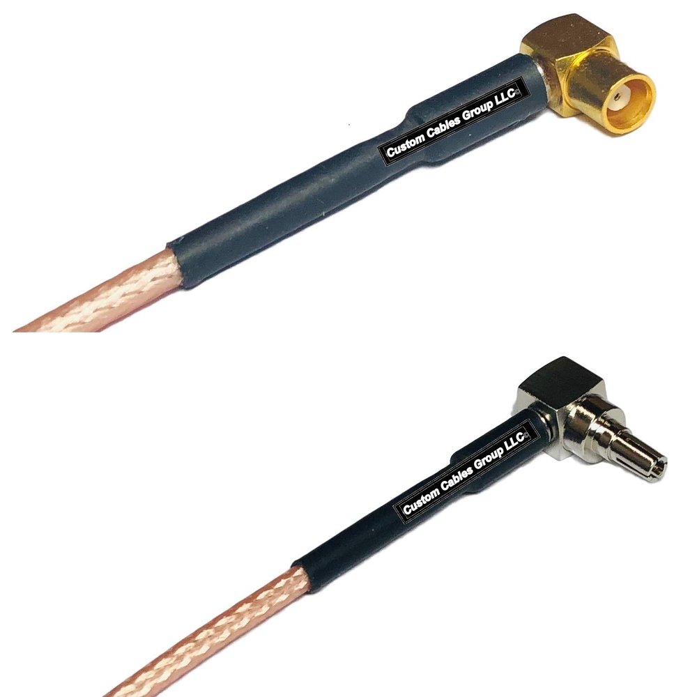 0.5 feet RG316 MCX Female Angle to CRC9 Male Angle RF Pigtail Coaxial Cable