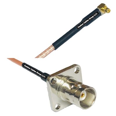 0.5 feet RG316 MMCX Male Angle to BNC Flange Female RF Pigtail Coaxial Cable