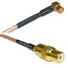 0.5 feet RG316 MCX Female Angle to RCA Female RF Pigtail Coaxial Cable view 1