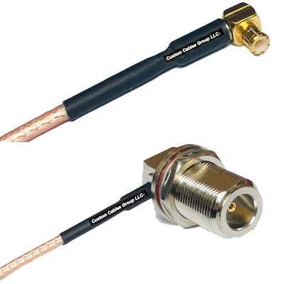0.5 feet RG316 MCX Male Angle to N Female Bulkhead Angle RF Pigtail Coaxial Cable