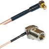 0.5 feet RG316 MCX Male Angle to N Female Bulkhead Angle RF Pigtail Coaxial Cable view 1